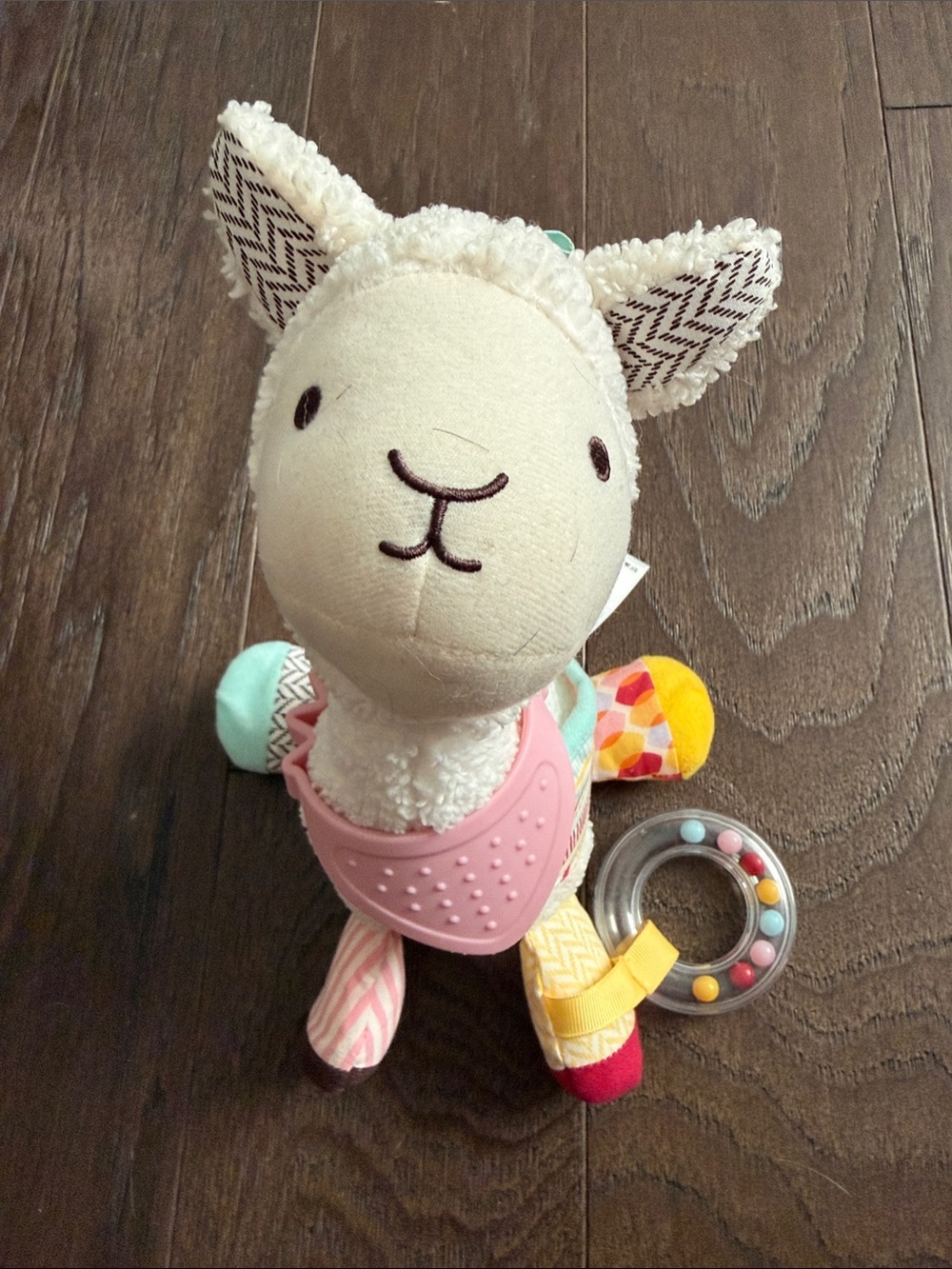 Skip Hop Bandana Buddies Llama Baby Plush w Pink Teether and Rattle